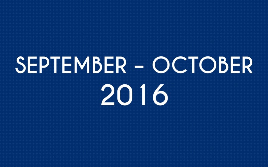 SEPTEMBER 2016 – OCTOBER 2016