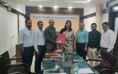 MoU signing between Kanara Chamber of Commerce and Industry (KCCI) and Canara Engineering College and Sharada College,Talapady